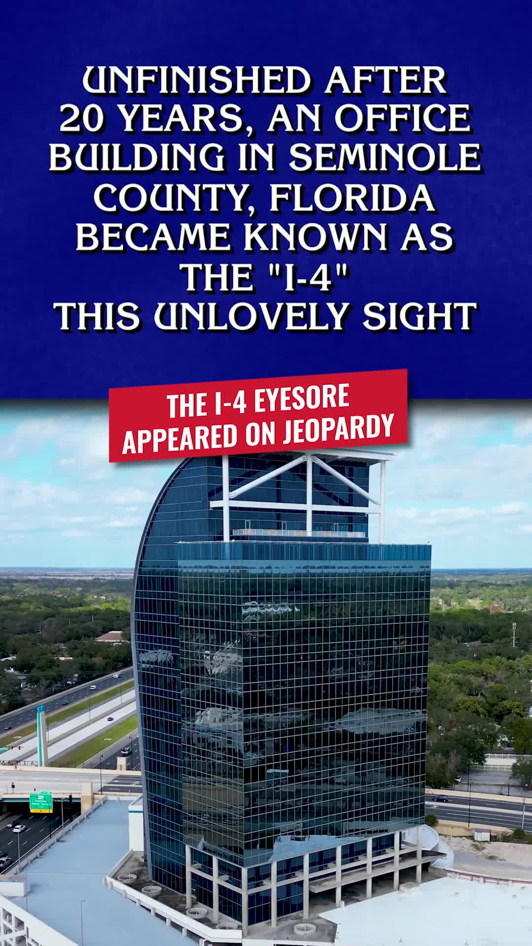 "What is eyesore?" We all knew that. 😂 The I-4 Eyesore made its claim to fame on Jeoaprdy this week. What do you think…